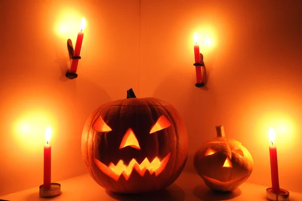 Halloween abóbora cabeça jack lanterna — Fotografia de Stock