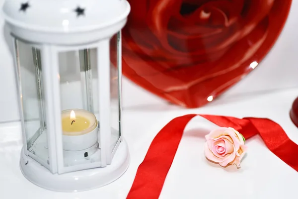 Composition of preparing to Valentine day. — Stock Photo, Image