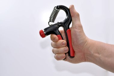 Eğitim kol kası. Beyaz arka plan üzerinde izole.