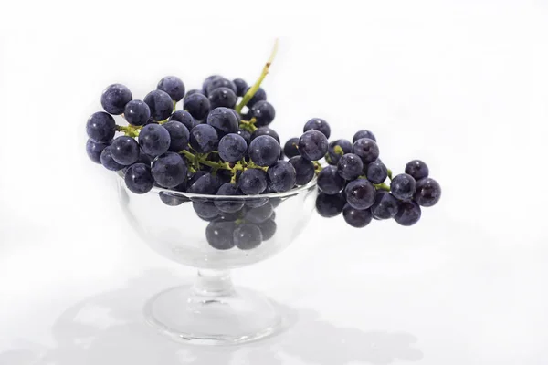 Uvas negras crudas aisladas sobre fondo blanco . — Foto de Stock