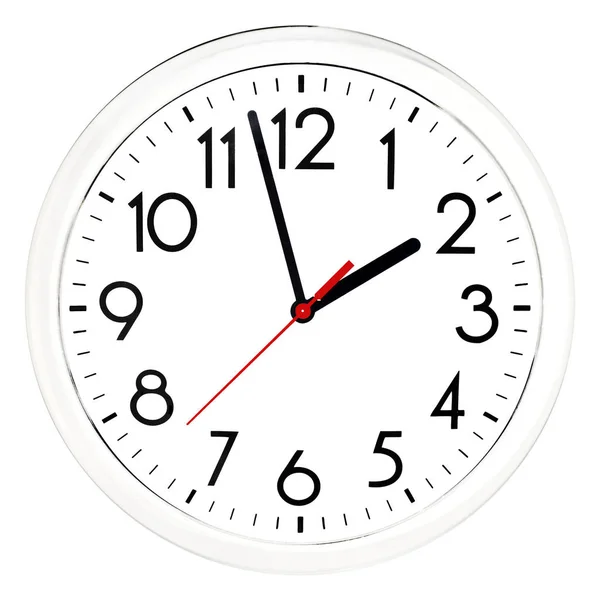 Black wall clock. Isolated on white background. — Stock Photo, Image