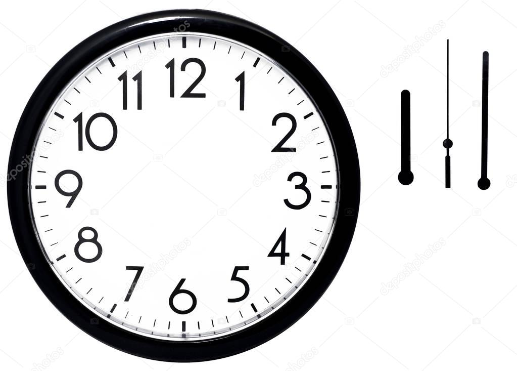Reloj de pared negro. Aislado sobre fondo blanco Foto de stock FreedomMaster 170933436