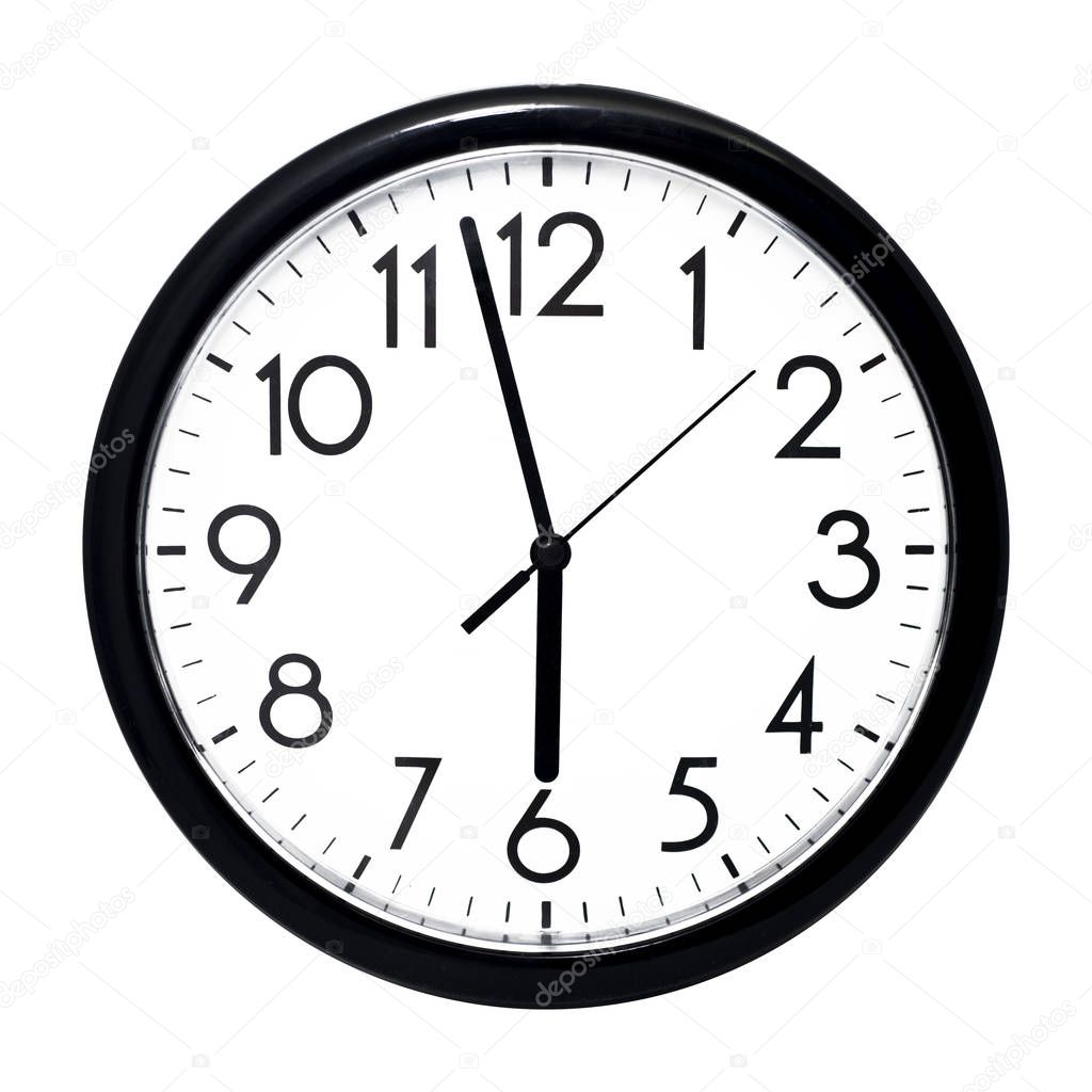 White wall clock. Isolated on white background.