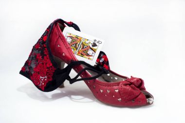 İçinde en yüksek kartı ile kadın ayakkabı.