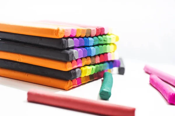 Color pieces of plasticine. — Stock Photo, Image