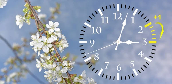 Daylight Saving Time. Change clock to summer time. — Stock Photo, Image