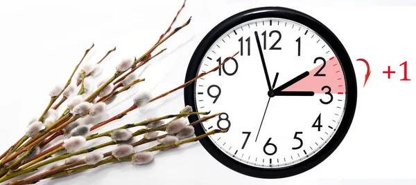 Daylight Saving Time. Change clock to summer time. — Stock Photo, Image