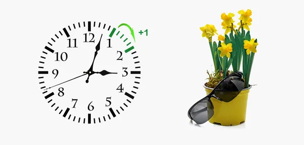 Daylight Saving Time. Wijzigen klok zomertijd. — Stockfoto