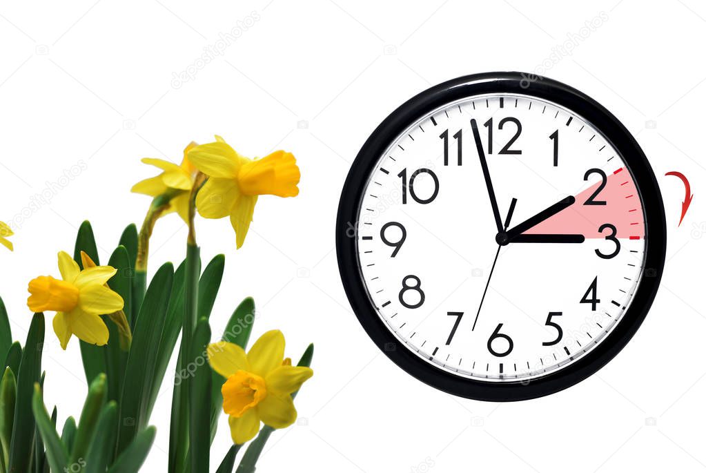 Daylight Saving Time. Change clock to summer time.