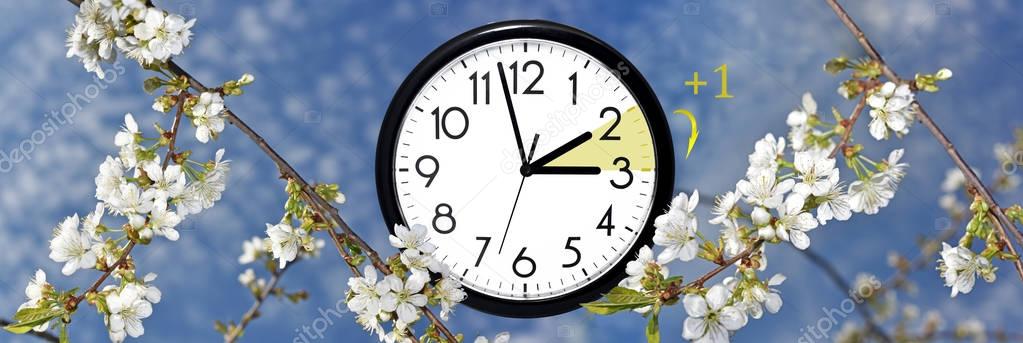 Daylight Saving Time. Change clock to summer time.