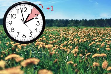 Yaz saati uygulaması. Kış sefer için Dst. duvar saati.