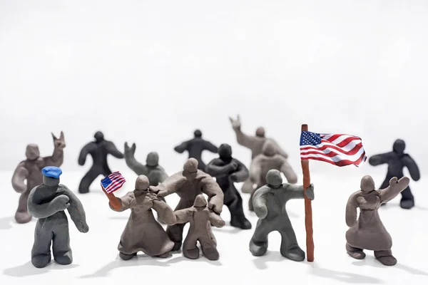 Celebración del Día del Patriota. Foto abstracta. Figuras hechas de arcilla de juego . —  Fotos de Stock