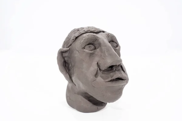 Cara humana hecha de arcilla de juego . — Foto de Stock