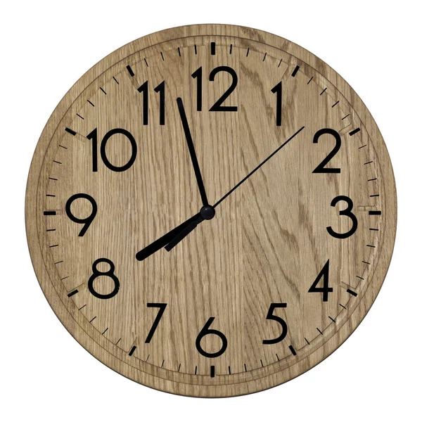 Wooden wall clock. Isolated on white background. — Stock Photo, Image