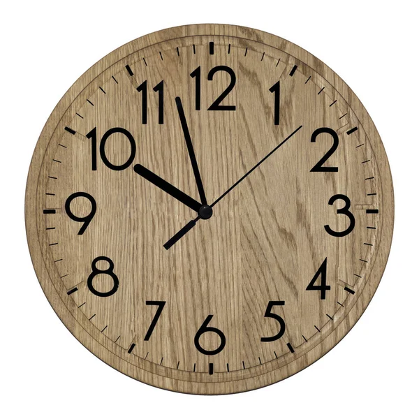 Wooden wall clock. Isolated on white background.