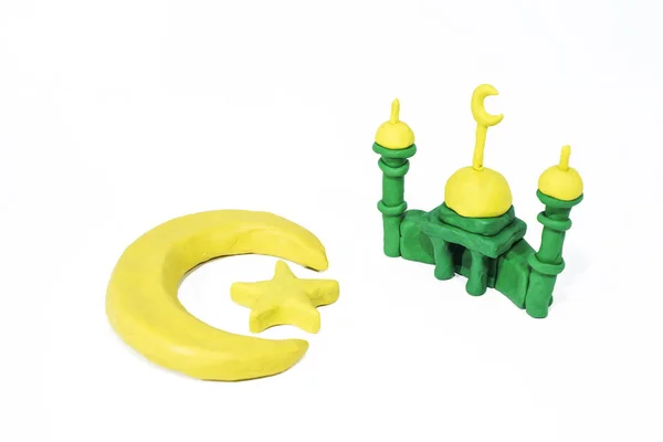 Symbols of Islam. Objects made from Play Clay. Abstract isolated photo. — Stock Photo, Image