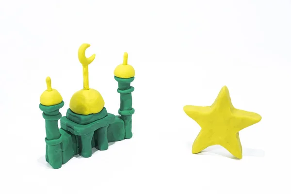 Simboli dell'Islam. Oggetti fatti da Play Clay. Foto astratta isolata . — Foto Stock