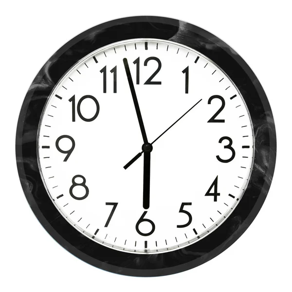 黒の壁掛け時計。白い背景上に分離。高品質の写真. — ストック写真