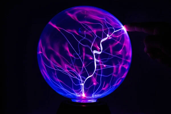 Electricity fire-ball. Abstract photo of electric waves. Static electricity - Stock Image — ストック写真