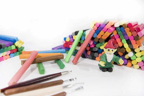 Abstract composition of making something from plasticine (play clay) — Stock Photo, Image