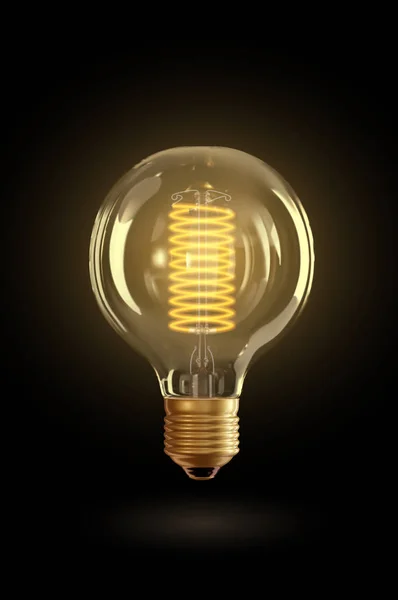 Векторная Реалистичная Светящаяся Лампа Висит Проволоке Светодиодная Лампа Изолирована Прозрачном — стоковый вектор