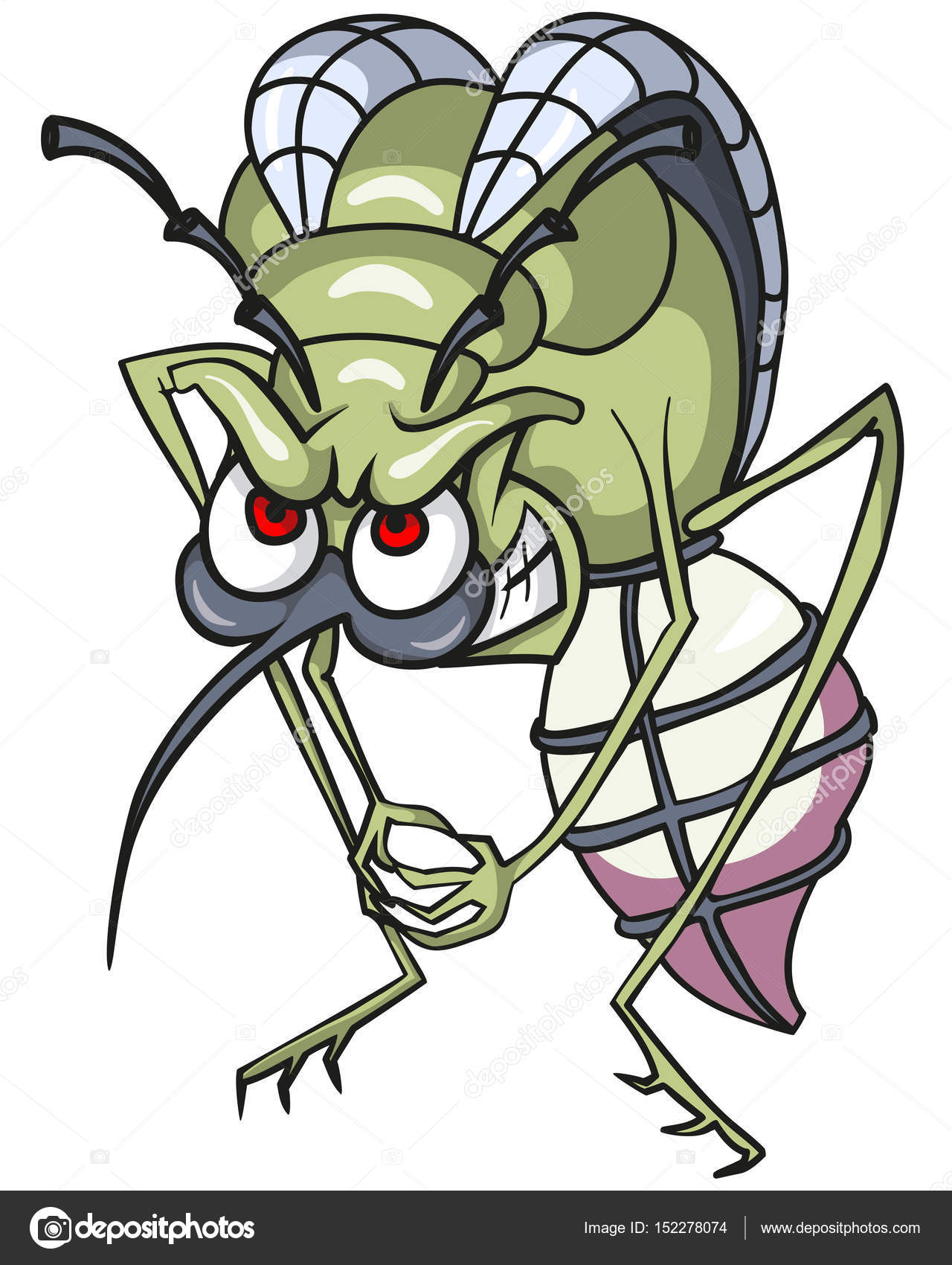 Angry mosquito in anticipation of a bite. Stock Vector Image by ©M-NOVA  #152278074