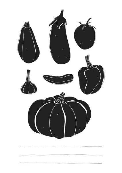 手描き野菜のセット — ストック写真