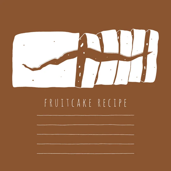Vecteur de gâteau aux fruits illustration dessinée à la main — Image vectorielle