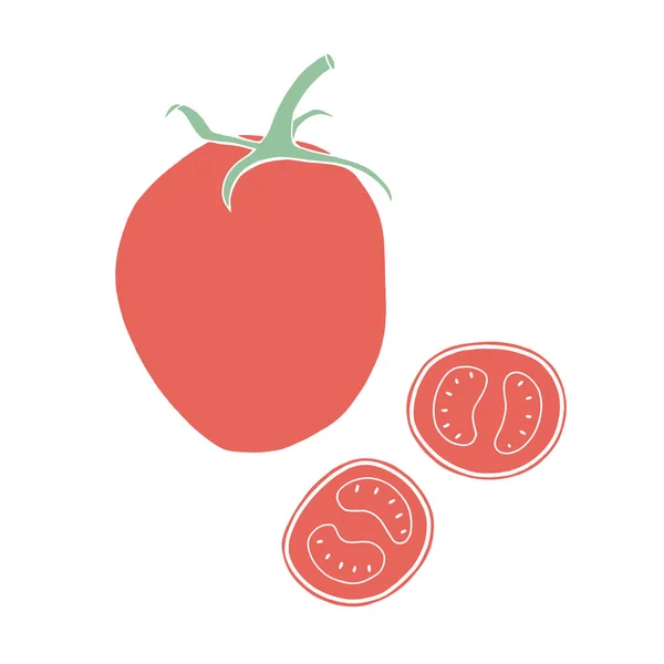 Ensemble de tomates dessinées à la main — Image vectorielle