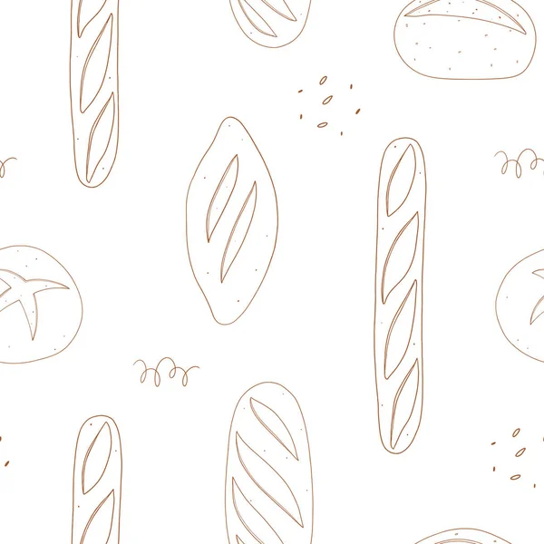 Brot Vektor nahtlose Muster — Stockvektor