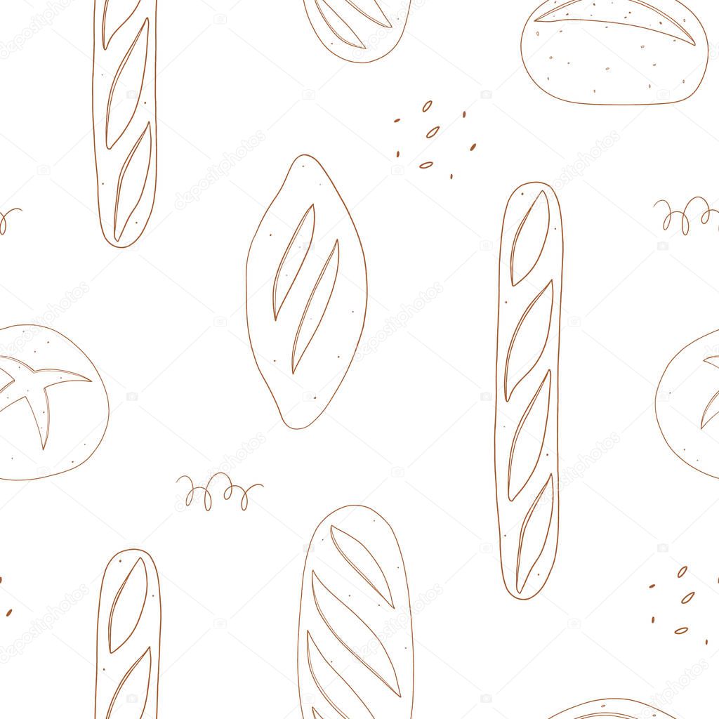 Bread vector seamless pattern