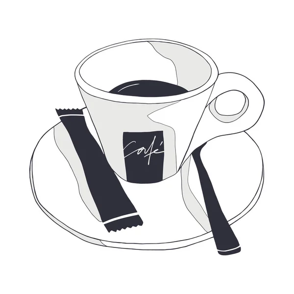 Vecteur tasse de café sur le fond blanc — Image vectorielle