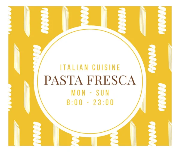 Pasta restaurang design med pasta bakgrund — Stock vektor