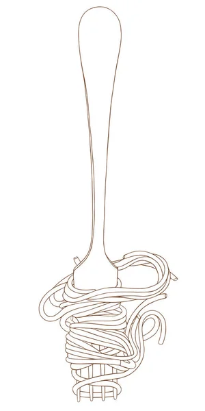 Anahat spagetti çatalı resimde üzerinde