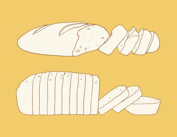 Trozos de pan en rodajas — Archivo Imágenes Vectoriales