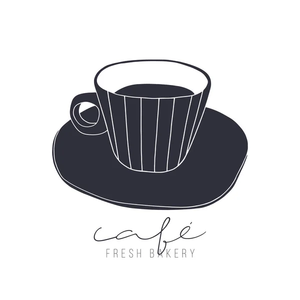 Tasse de café dessinée à la main — Image vectorielle