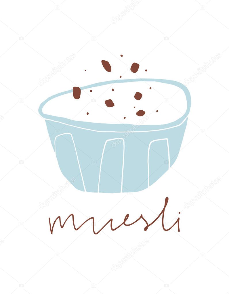 Cartoon muesli bowl