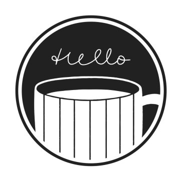 Kahve Kupası rozet çizgi film