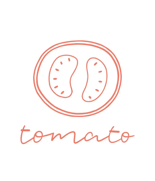 Handritad tomat logotyp — Stock vektor