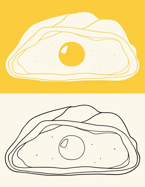 A kenyér vektor élelmiszer ábra sült tojás — Stock Vector