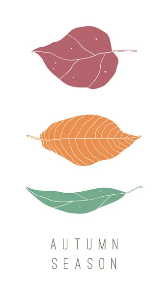Reihe von Herbstblättern — Stockvektor