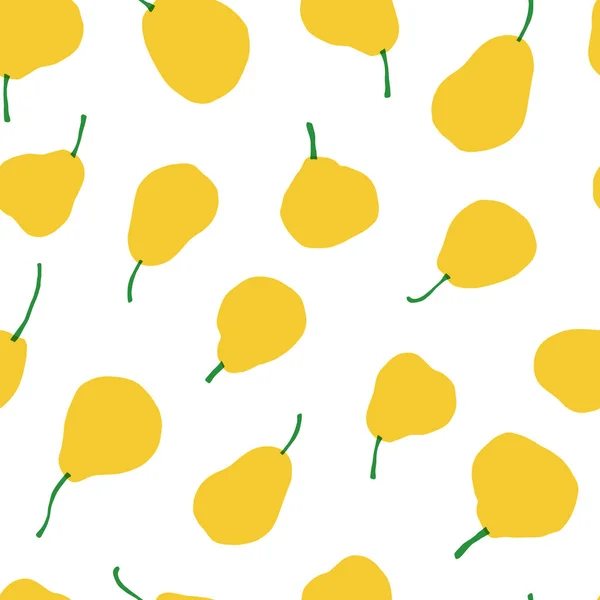 梨のシームレスなパターン 簡単なフルーツのベクトルの背景 — ストックベクタ