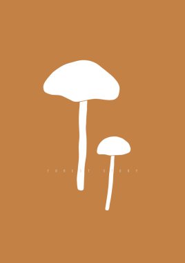 Kalın mantar şekilleri. Çizgi film vektör illüstrasyonu