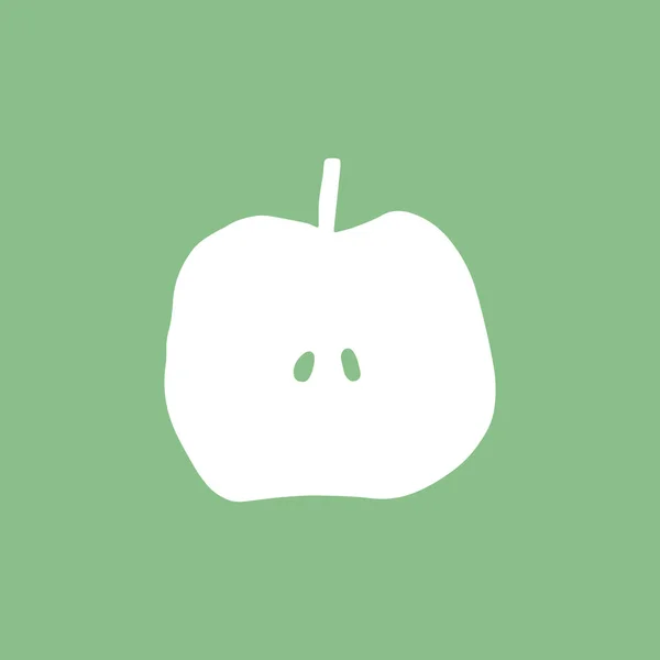 Elle Çizilmiş Kalın Elma Şekli Basit Yemek Logosu — Stok Vektör