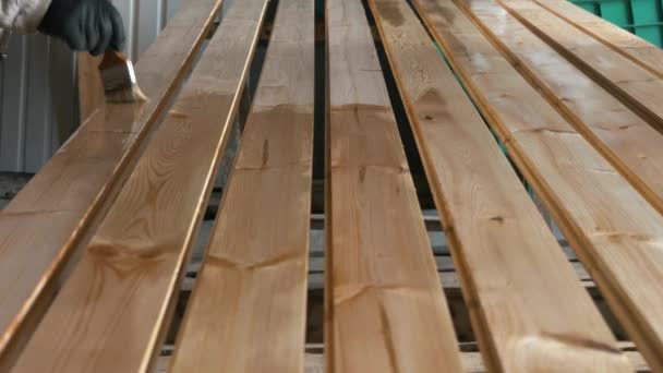Lacquered vertical flooring boards. — Stock Footage Lacquered vertical flooring boards. Royalty Free Stock Video