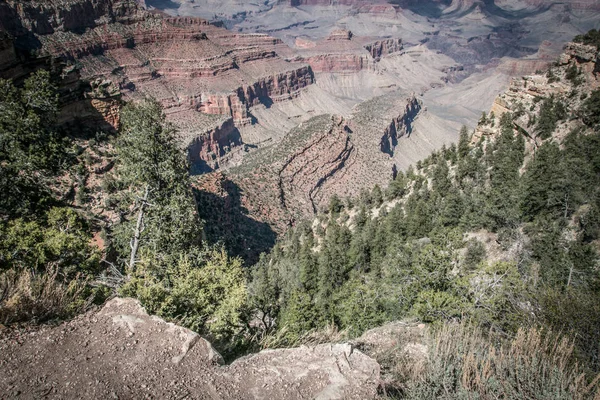 Rocky Crevice Mountains America Blue Sky Covered Plants — 스톡 사진