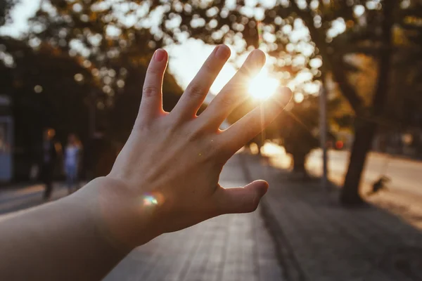 Sun shining through the hand