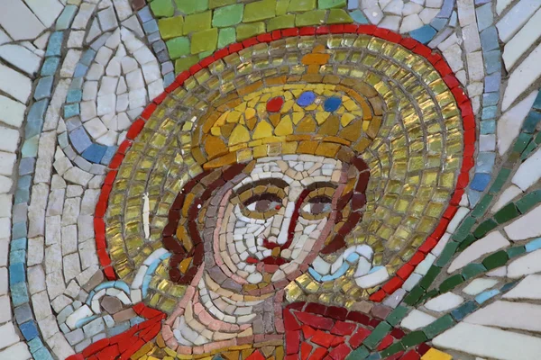Mosaic. The face of an angel. Christian temple
