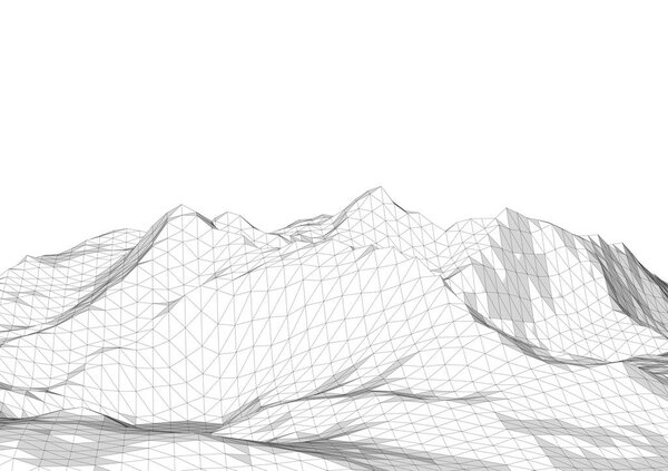 Low poly mountains landscape. Polygonal background