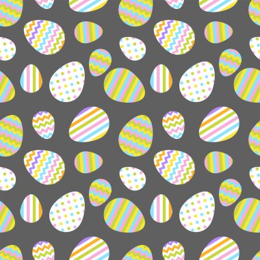 Pastel sorunsuz vektör desen Paskalya yumurtaları ile.